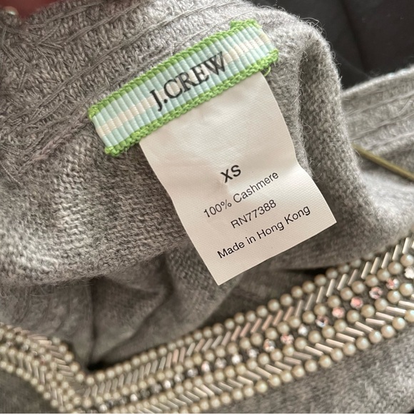 J. Crew gray cashmere beaded tank top - Picture 7 of 7